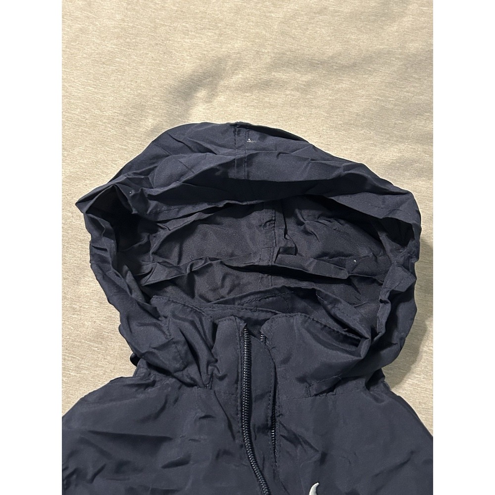 Nike Toddler Boys Windbreaker Jacket 2T Navy Blue White Full Zip Spellout Logo - Picture 9 of 9